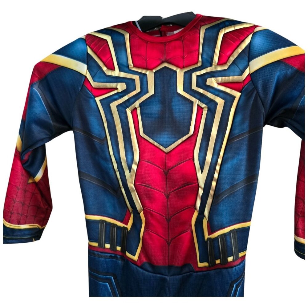 Marvel Avengers Endgame Iron Spider Costume Kids Small 4-6 Muscle Chest Mask NEW - Picture 5 of 7